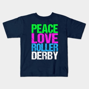 Peace Love Roller Derby Kids T-Shirt